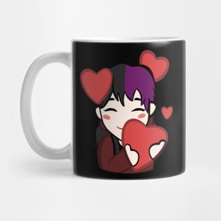 CHICA DE PELO MORADO CON CORAZONES Mug